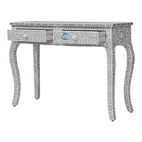 Handmade Bone Inlay Console Table  gray color with 2 drawer