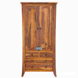 Handmade Georgia Modern Solid Wood Wardrobe Clothing Almirah Closet with 4 Drawers Furniture