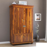 Handcrafted Pecos Mission Solid Wood Armoire Closet Furniture