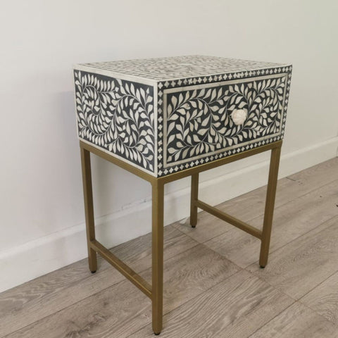 Handmade Bone Inlay Bedside Furniture