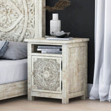 Rustic wood bedside