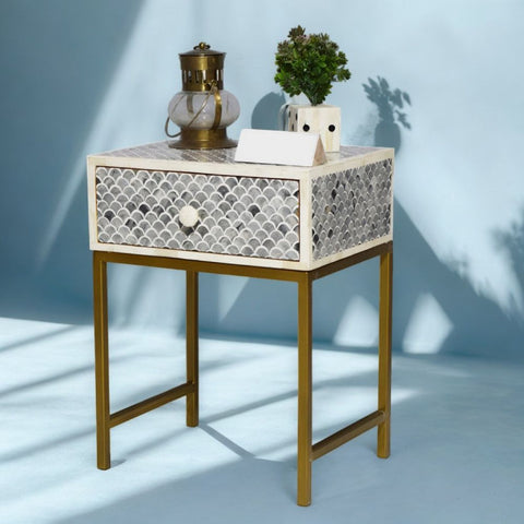 Handmade Bone Inlay Bedside Furniture