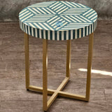 Handmade Bone Inlay End Table Furniture