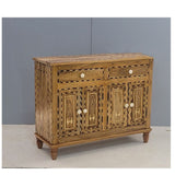 Teak wood inlay sideboard