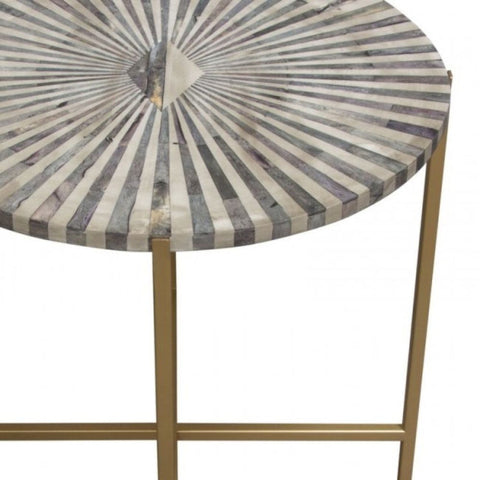 Handmade Bone Inlay End Table Furniture