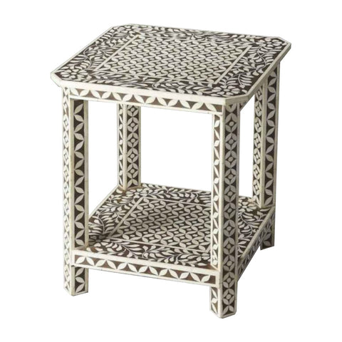 Handmade Bone Inlay End Table Furniture