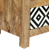 Handmade Bone Inlay Wood Bedside Furniture