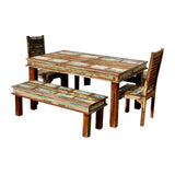 Handmade Reclaimed Wooden Dining Table and Chair Set