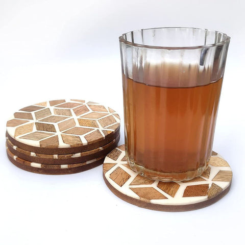 Handmade Bone Inlay Tea Coaster Furniture