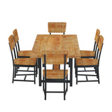 Handmade Rustic Solid Reclaimed Wooden Dining Table and Chair Set