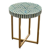 Handmade Bone Inlay End Table Furniture