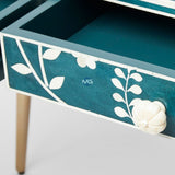 Lohko Blue Floral Inlay Desk & Dressing Table