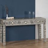 Handmade Bone Inlay 3 drawers Floral Pattern Console table