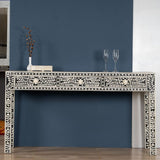 Handmade Bone Inlay 3 drawers Floral Pattern Console table