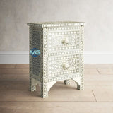 Handmade Bone Inlay Bedside Furniture