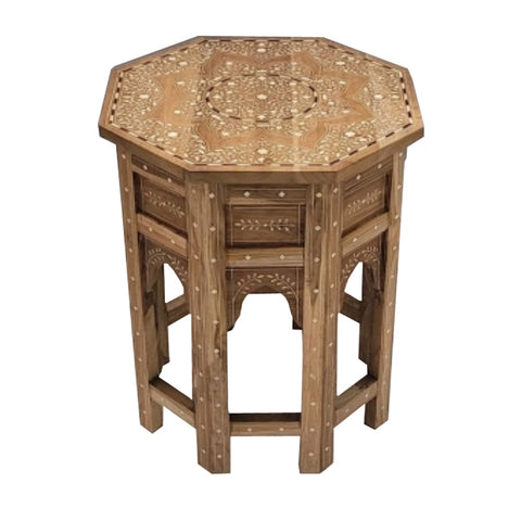 Handmade Bone Inlay End Table Furniture