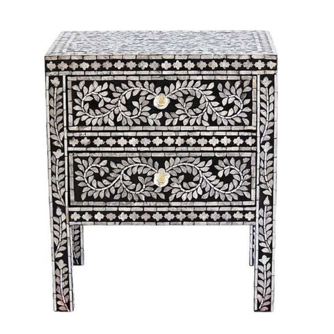 Handmade MOP Inlay Bed Side Furniture