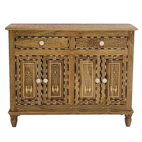 Handmade Bone Inlay Teak Wood Sideboard Furniture