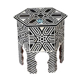 Handmade Bone Inlay End Table Furniture