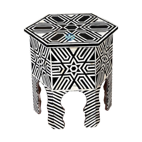 Handmade Bone Inlay End Table Furniture