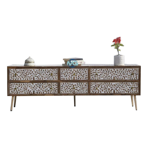 Handmade Bone Inlay TV Unit Furniture