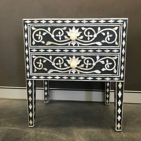 Handmade MOP Inlay Bed Side Furniture