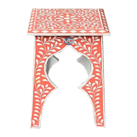 Handmade Bone Inlay End Table Furniture