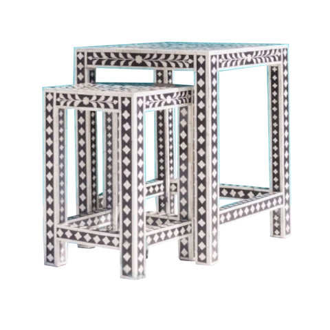 Handmade Bone Inlay End Table Setup 2 Furniture