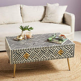 Handmade Bone Inlay Coffee Table Furniture