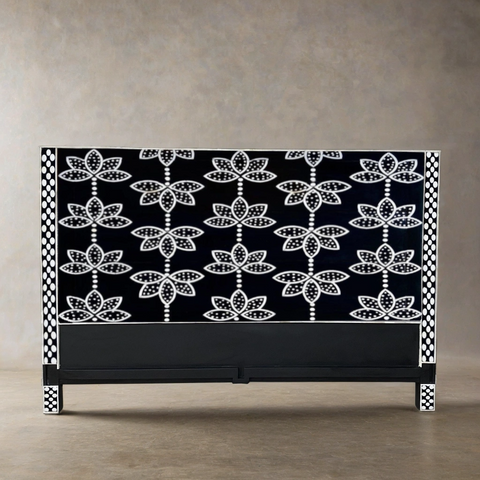 Handmade Bone Inlay Bed & Headboard Furniture