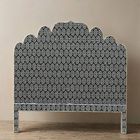 Handmade Bone Inlay Bed & Headboard Furniture