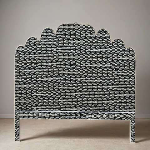 Handmade Bone Inlay Bed & Headboard Furniture