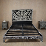 Handmade Bone Inlay Bed & Headboard Furniture