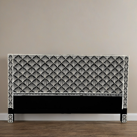 Handmade Bone Inlay Bed & Headboard Furniture