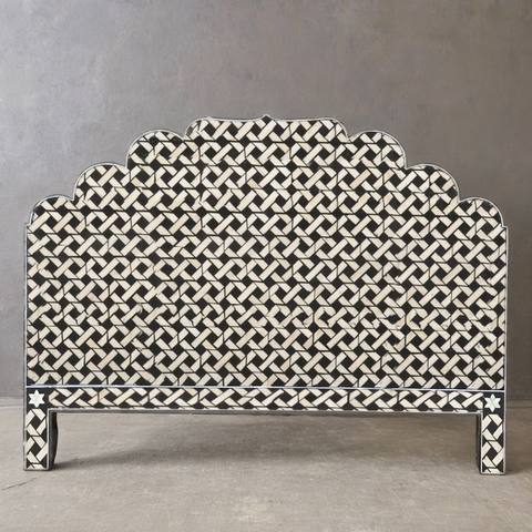 Handmade Bone Inlay Bed & Headboard Furniture
