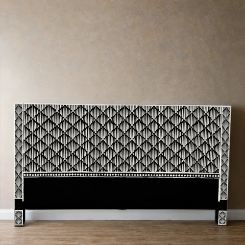 Handmade Bone Inlay Bed & Headboard Furniture