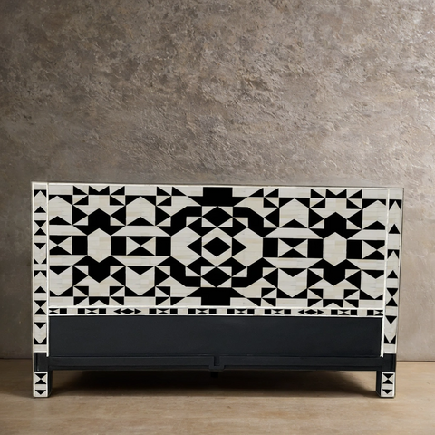 Handmade Bone Inlay Bed & Headboard Furniture