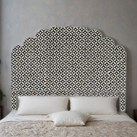 Handmade Bone Inlay Bed & Headboard Furniture