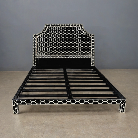 Handmade Bone Inlay Bed & Headboard Furniture