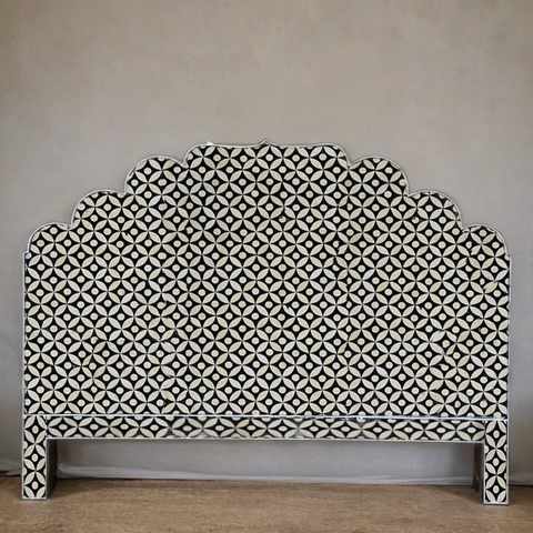 Handmade Bone Inlay Bed & Headboard Furniture
