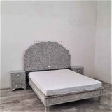 Handmade Bone Inlay Bed & Headboard Furniture
