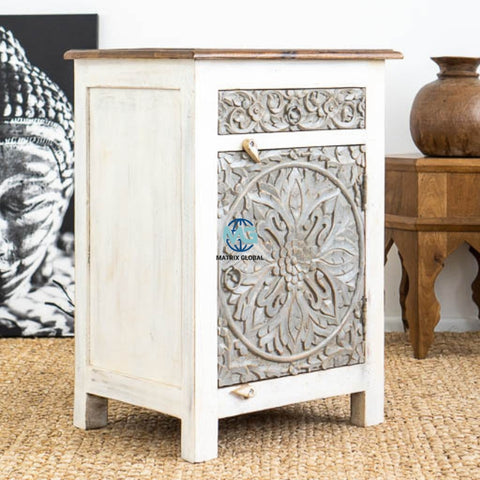 Solid Rustic Wooden Modern Antique Handmade Bedside Table