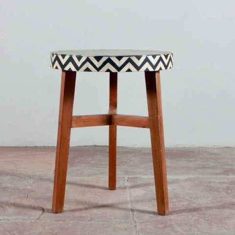 Bone Inlay End Table