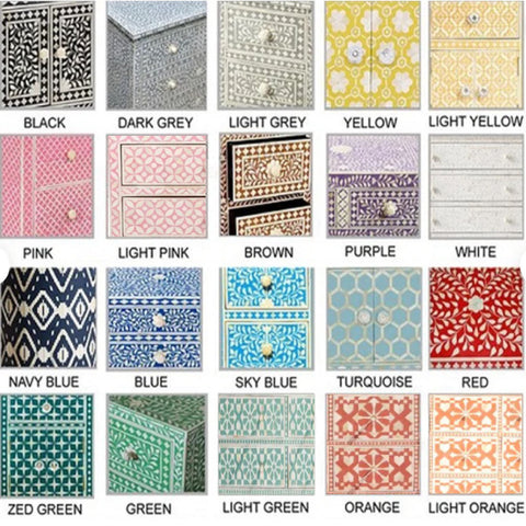Bone Inlay Bed & Headboard